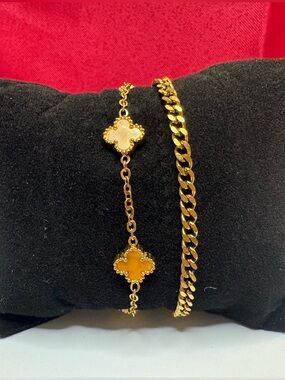 Two 18K Plated  Bracelet (Over Stainless)! Waterproof  and Tarnish Resistant.